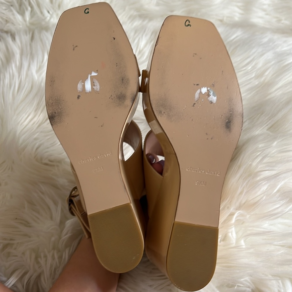 Charles David Women's Jordan Patent Leather Platform Wedge Sandals. Size 9.5 - Picture 8 of 9